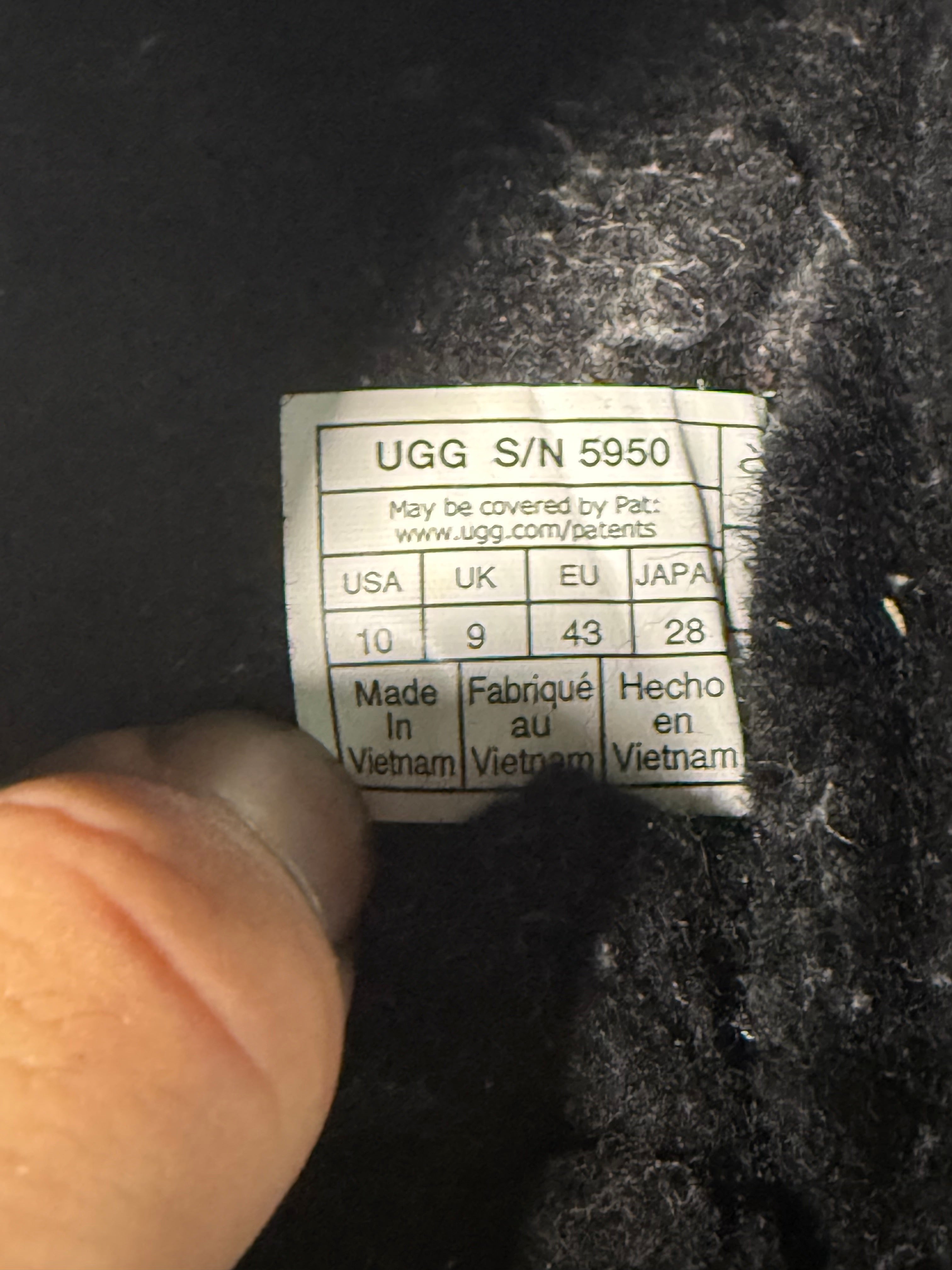 UGG Tasman Slipper "Black" **PRE-OWNED**