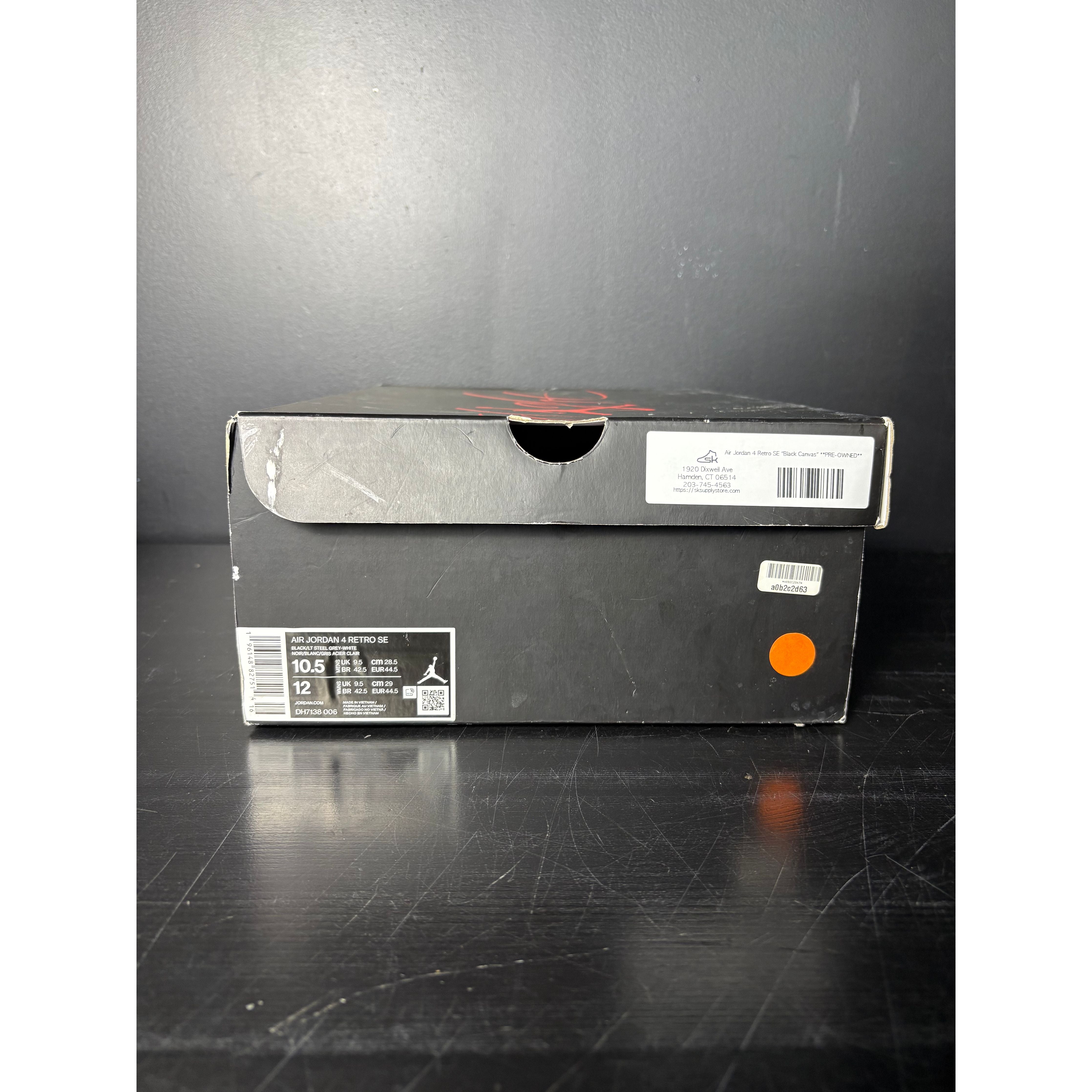 Air Jordan 4 Retro SE "Black Canvas" **PRE-OWNED**