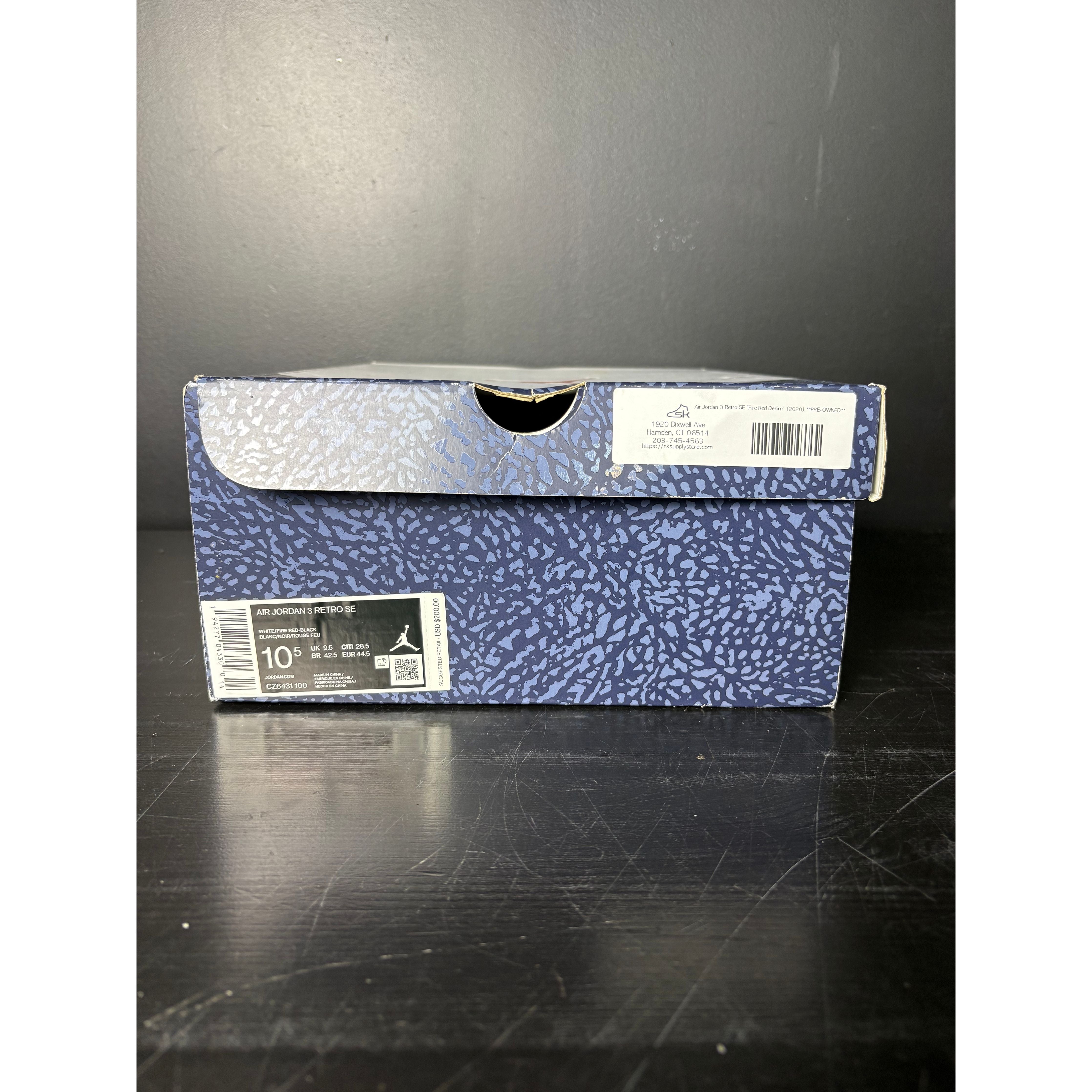 Air Jordan 3 Retro SE "Fire Red Denim" (2020) **PRE-OWNED**