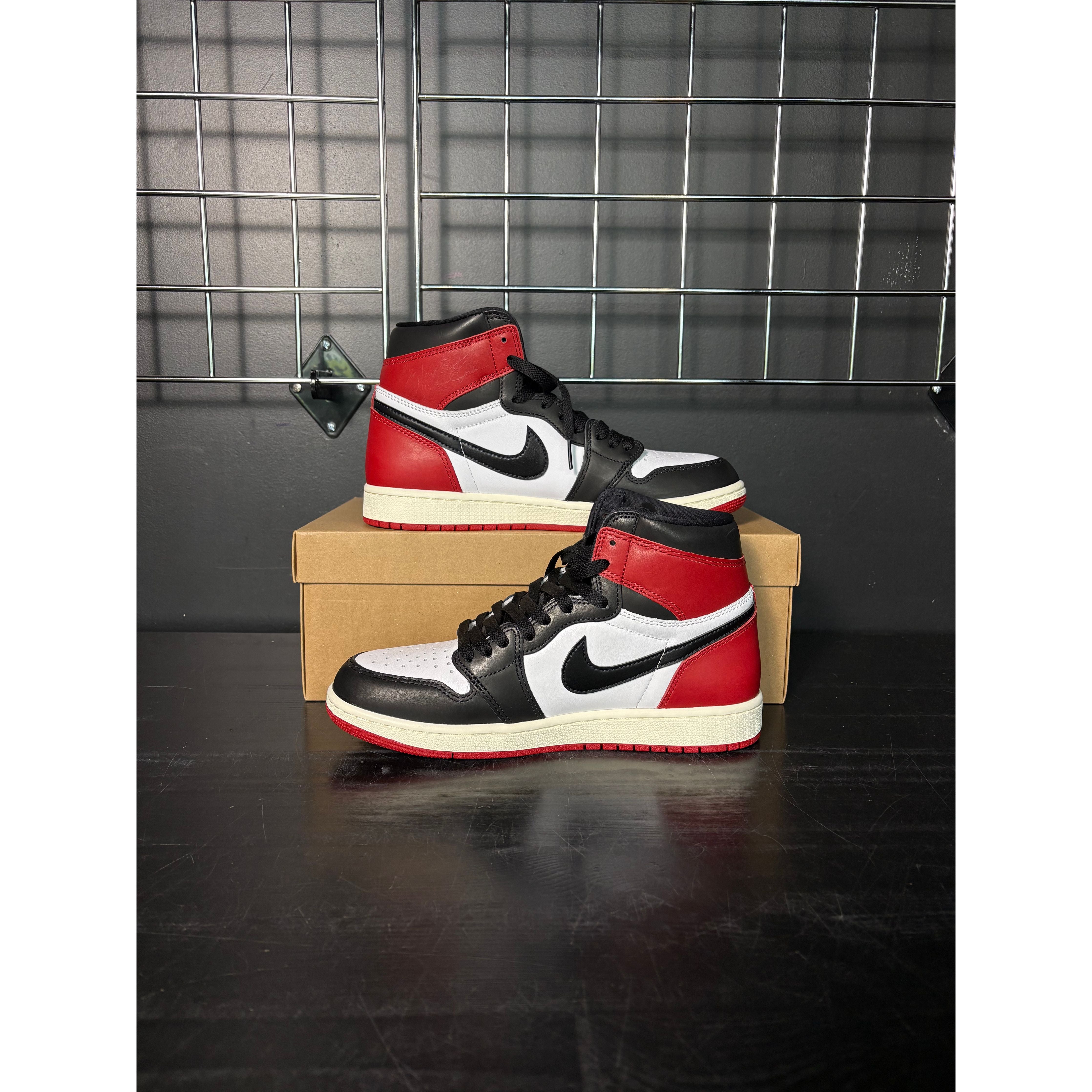 Air Jordan 1 Retro High OG "Black Toe" Reimagined **PRE-OWNED** REP. BOX