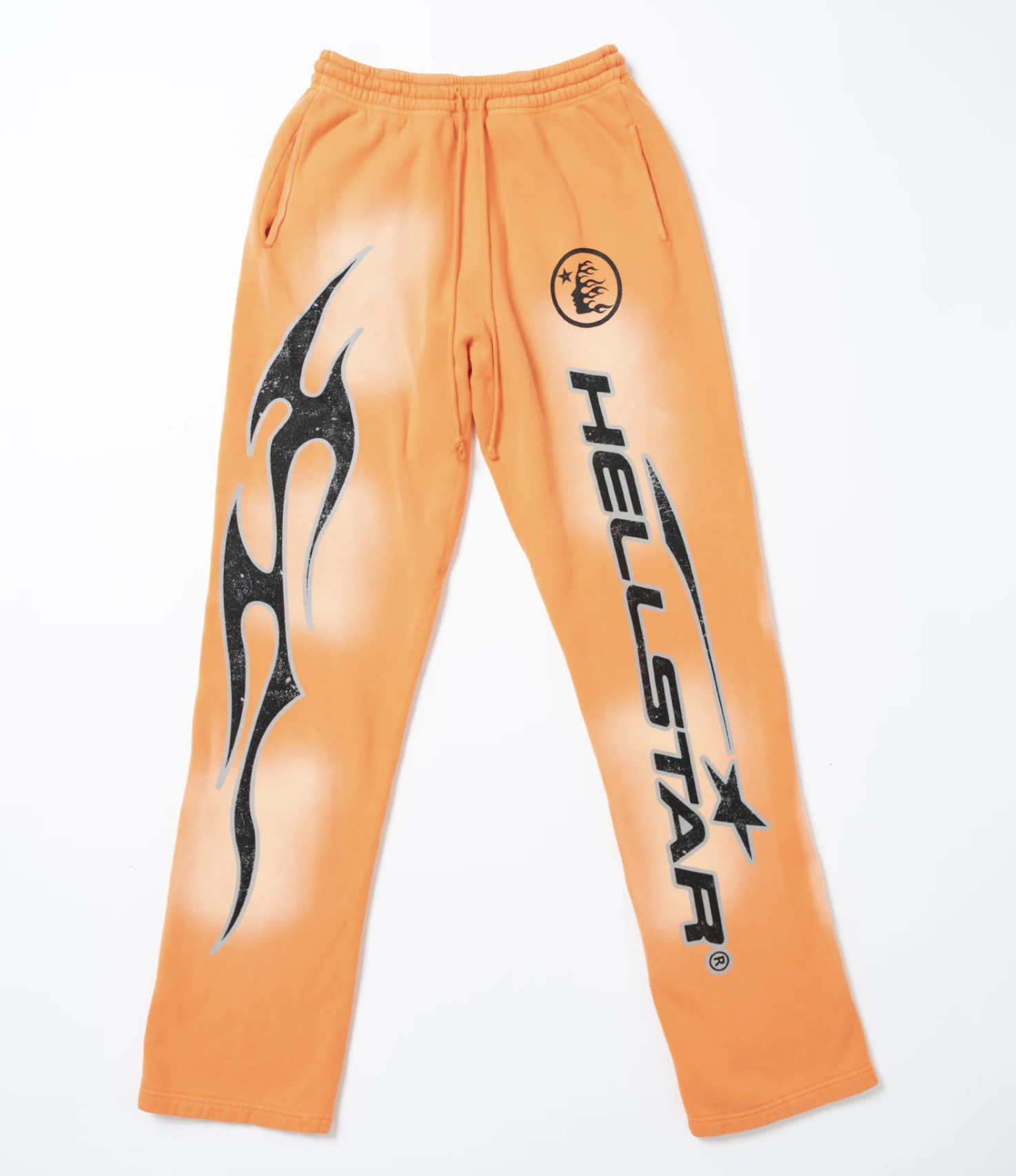 Hellstar "Fire Orange" Flare Bottom Sweatpants Orange Dye