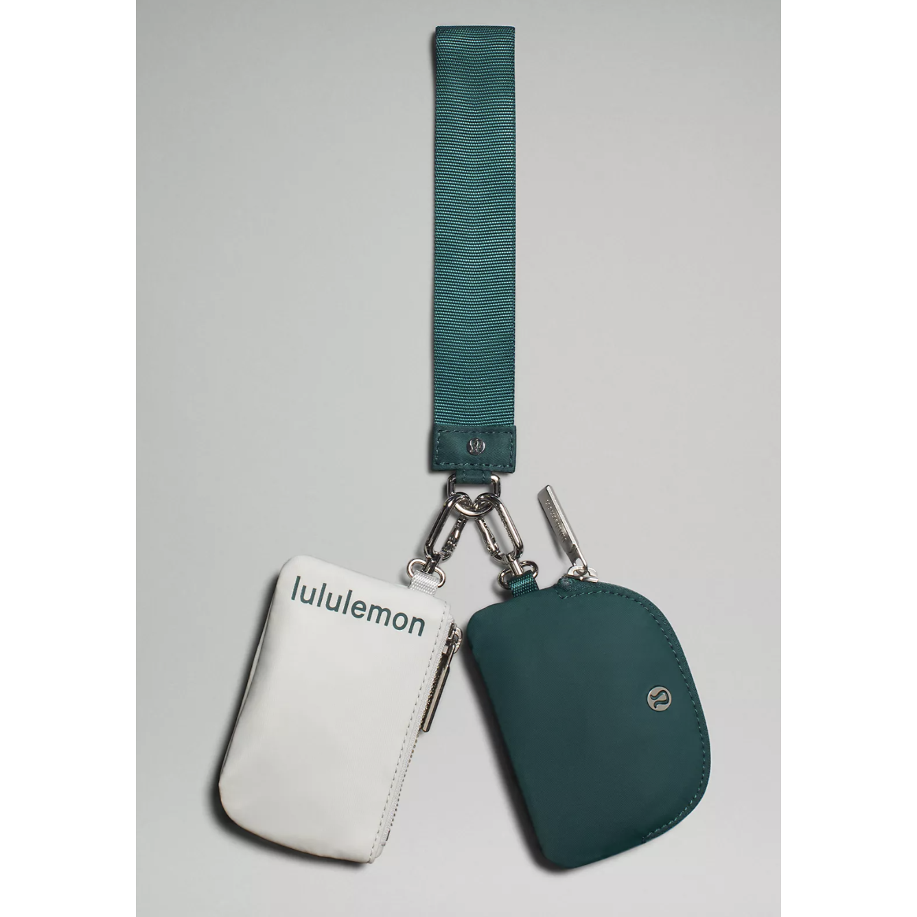 LuLu Lemon "Dual Pouch" Wristlet (Vapor/Storm Teal)