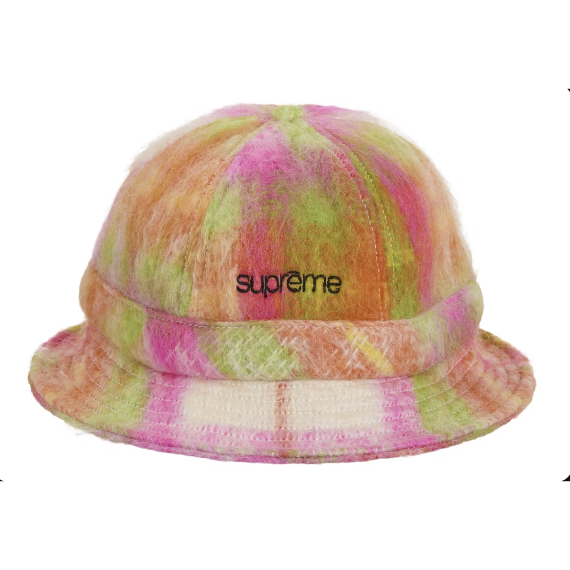 Supreme Mohair "Plaid Bell" Hat  (PINK)