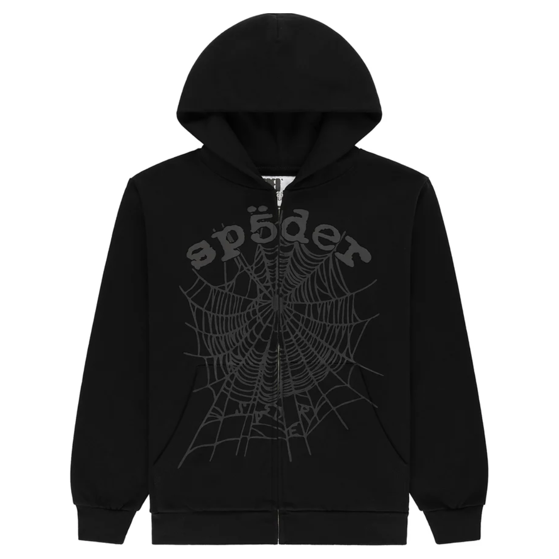Sp5der "OG Web" V2 Zip Hoodie (Black)
