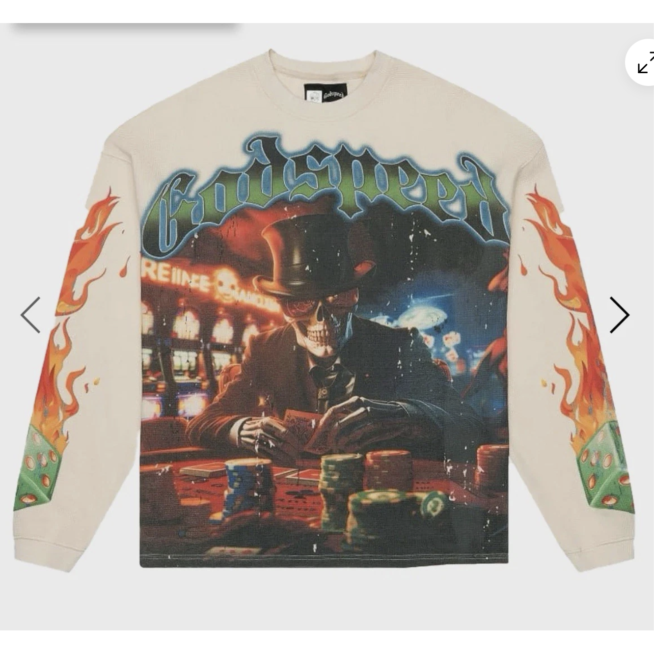 Godspeed Long Sleeve T-Shirt "Lifes A Gamble" (Bone)