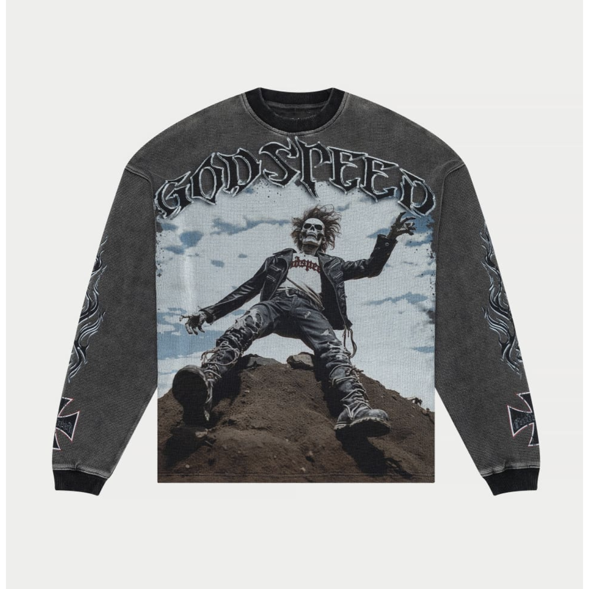 Godspeed Long Sleeve T-Shirt "Rocker" (Grey Wash)