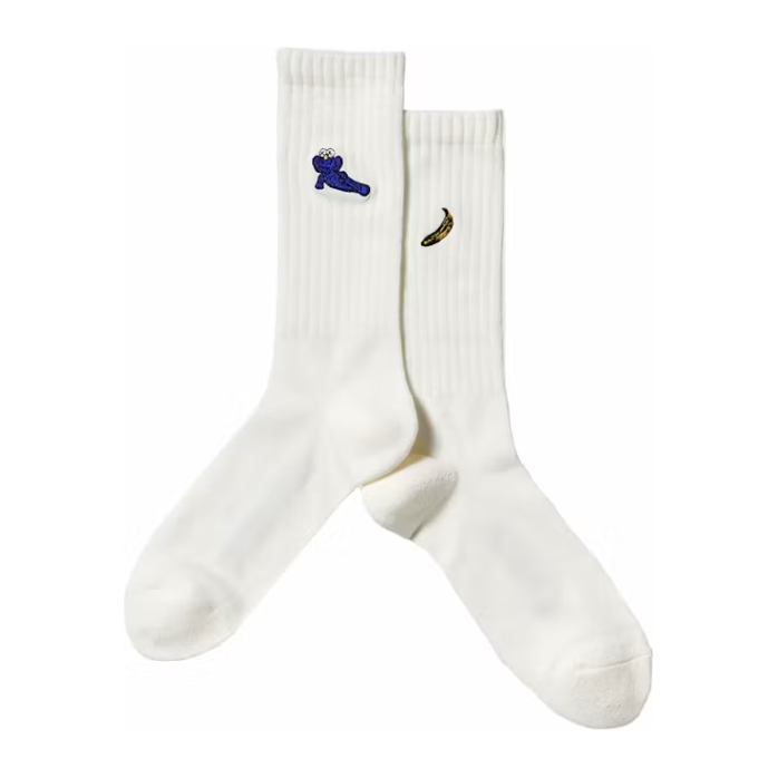 KAWS + Warhol Socks "Kaws Face" (White 2)