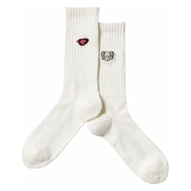 KAWS + Warhol Socks "Kaws Face" (White)