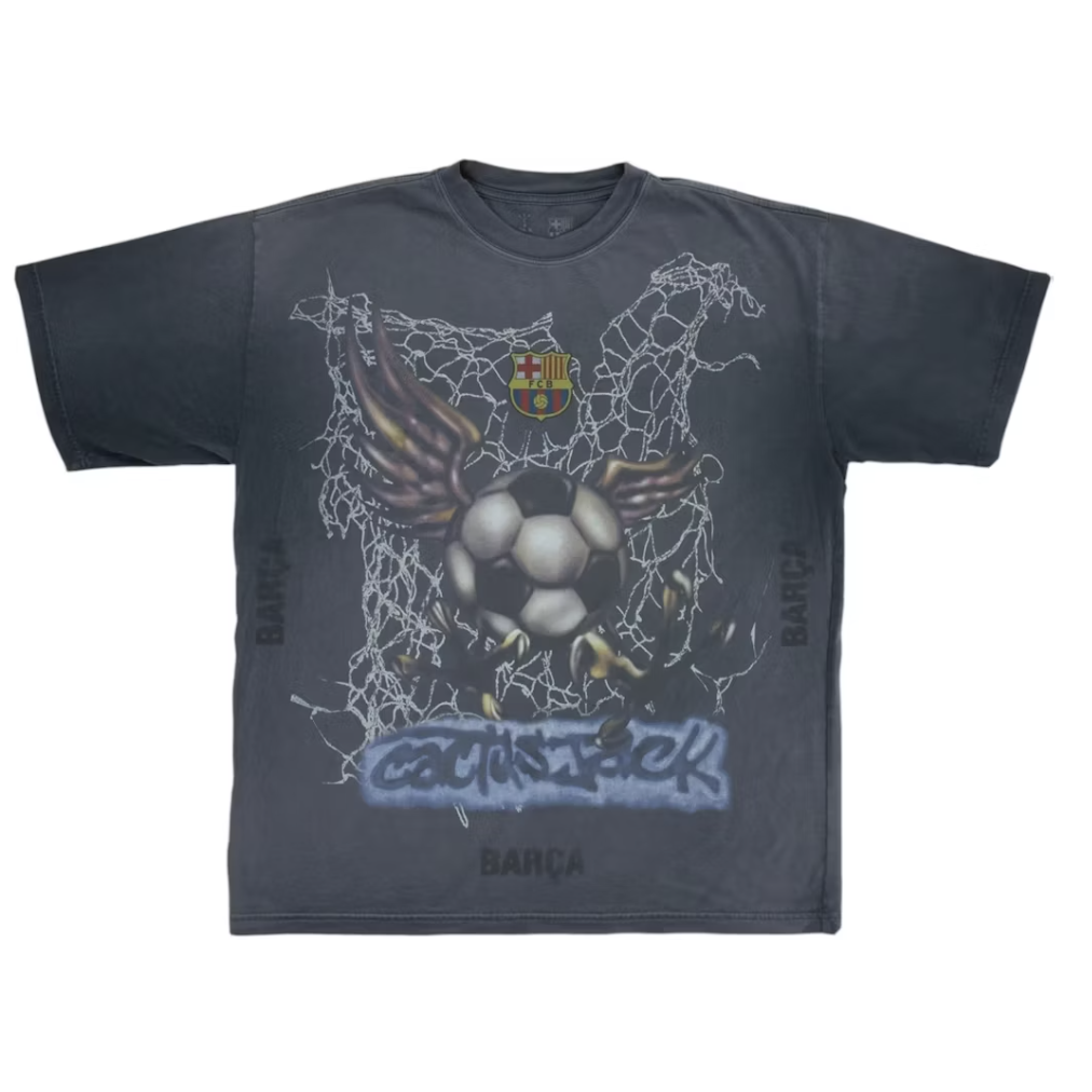 Travis Scott x FC Barcelona "Washed Spray" Logo Tee