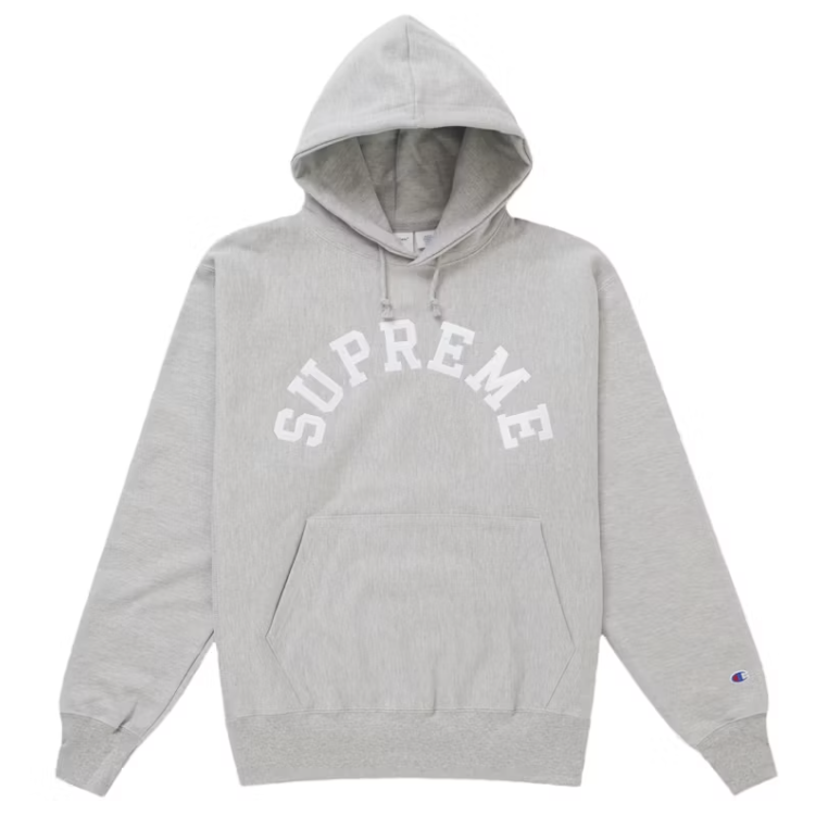 Supreme x Champion Hooded Sweatshirt (SS25) (Heather Grey)