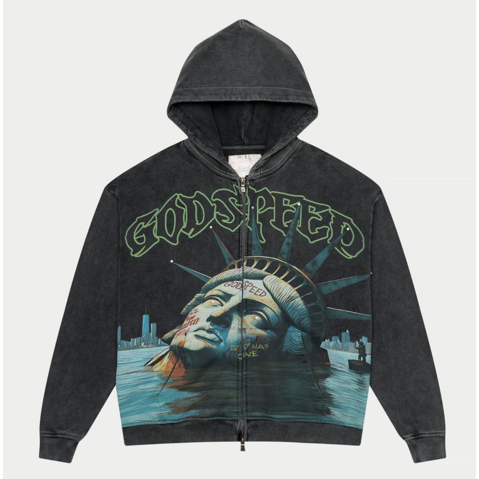 Godspeed "Sunken Liberty" Zip Hoodie (Grey Wash)