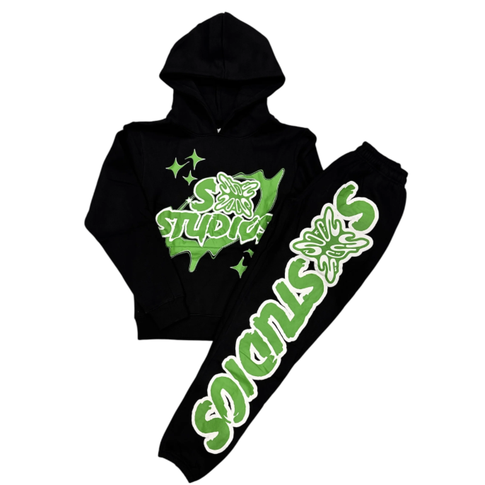 SB Studios Full Sweatsuit (Black/Green)