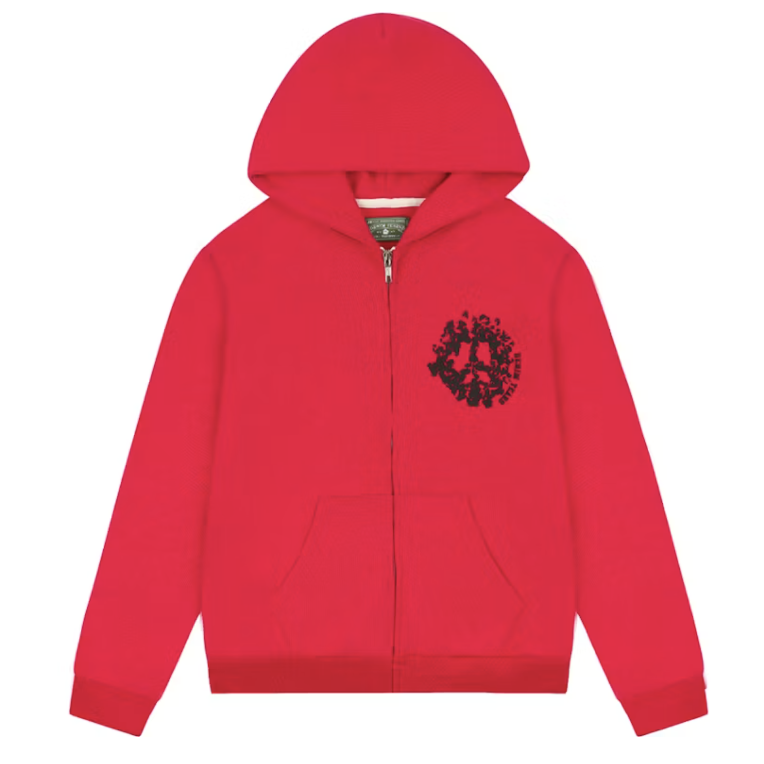 Denim Tears "Denim University" Zip Hoodie (SS24) (Red) (SET)