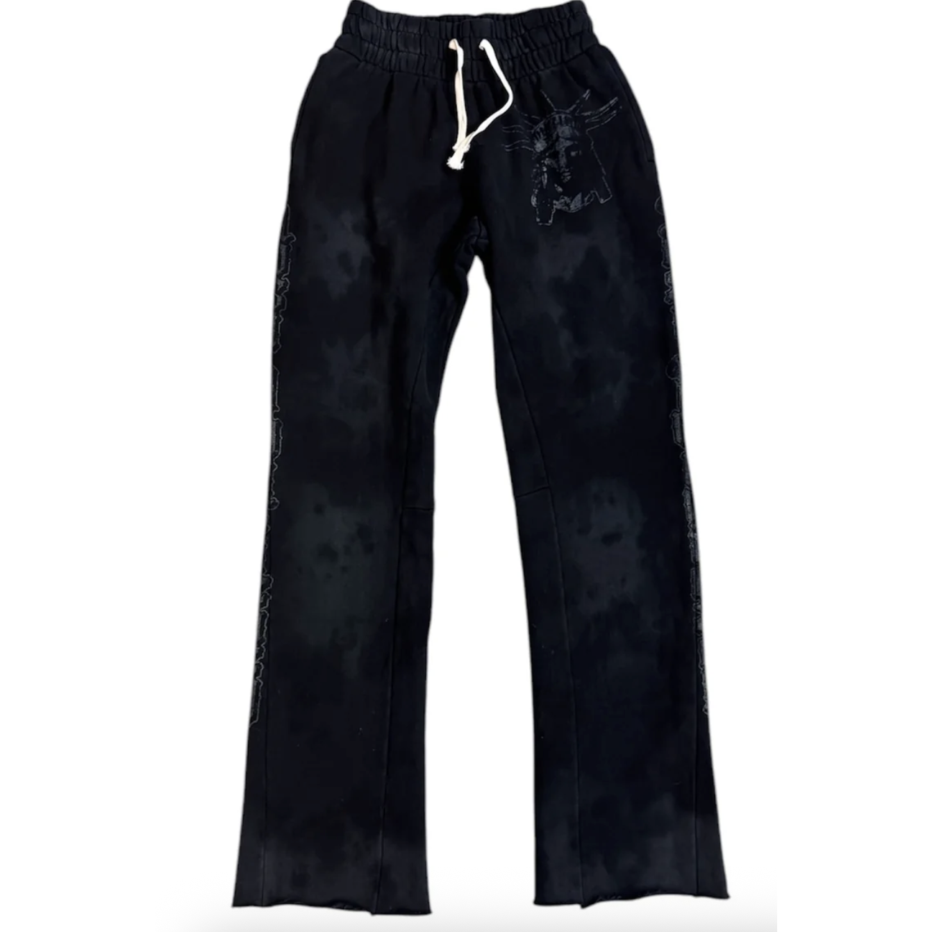 Lost Intricacy "Tie Dye" Black Flared Sweatpants
