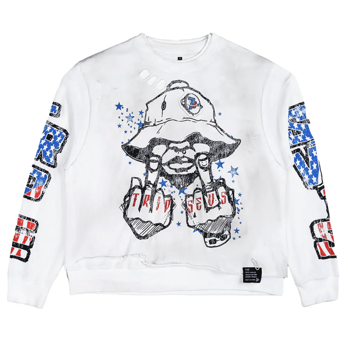 Triple 7s "Trade War" Thermal L/S Tee (Cream)