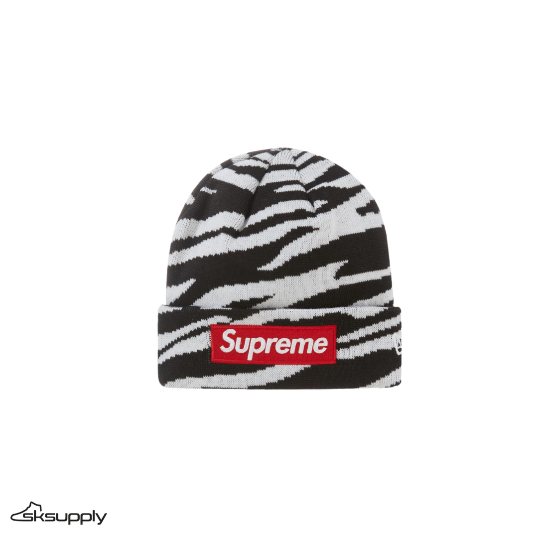 Supreme x New Era "Box Logo" Beanie (FW22) (Zebra)