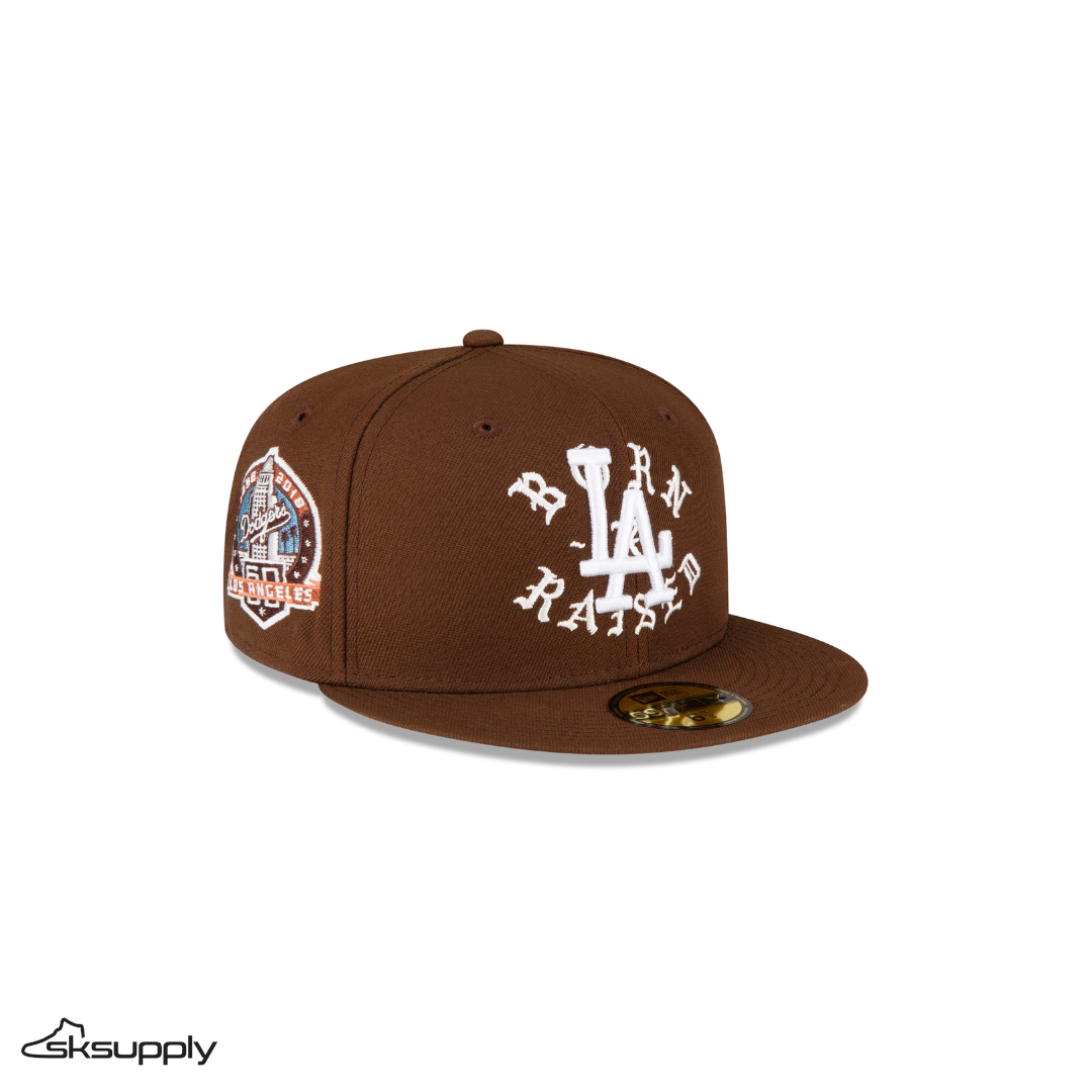 Born X Raised × Los Angeles Dodgers × New Era "60TH ANNIVERSARY" Patch Hat (Brown)