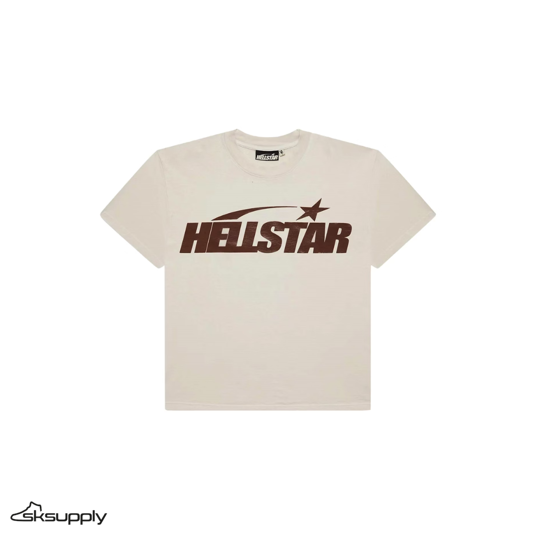 Hellstar "Classic" T-shirt (Gel Print) (White/Brown)