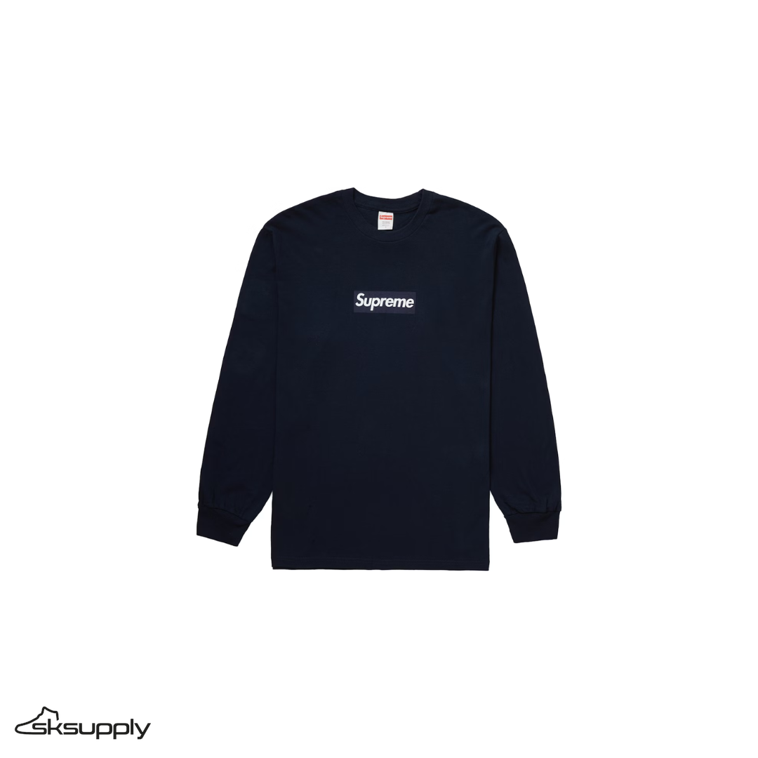 Supreme "Box Logo" L/S Tee (Navy)
