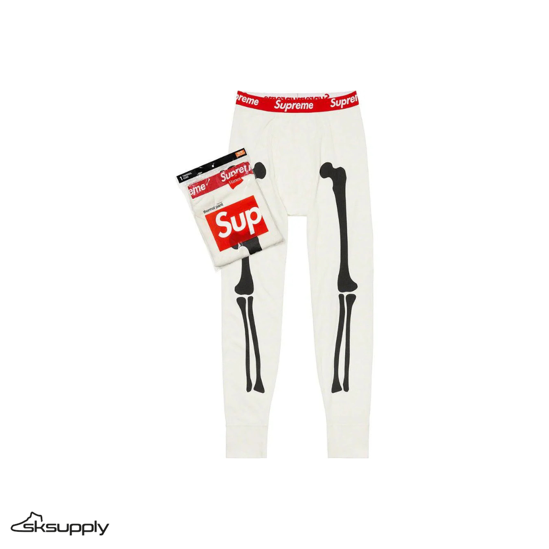 Supreme x Hanes "Bones" Thermal Pants (Bone)