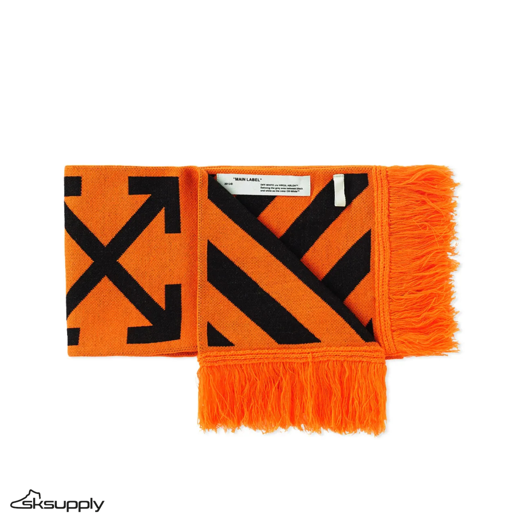 OFF-WHITE "DIAGONAL ARROWS" SCARF (Orange & Black)