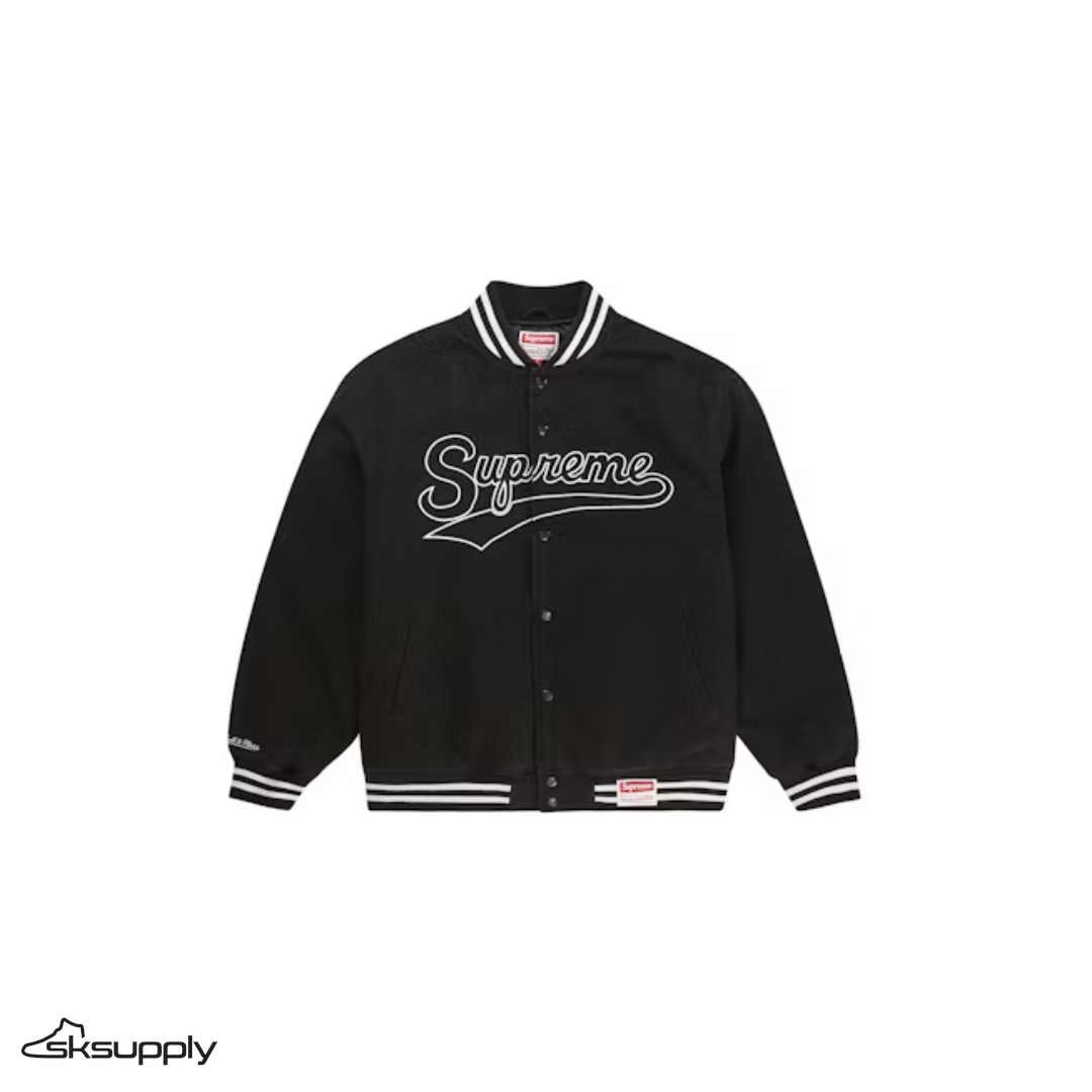 Supreme x Mitchell & Ness "Doughboy" Twill Varsity Jacket (BLACK)